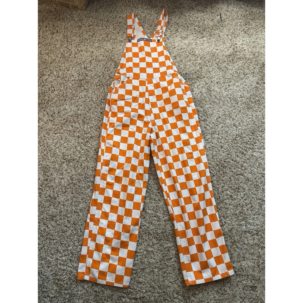 Game Bibs Tennessee Vols Orange & White Checkered Overalls - Sz Small - Game Day